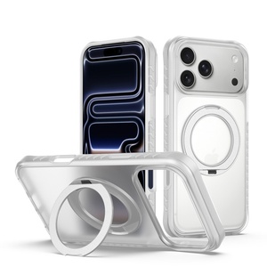 เคสโทรศัพท์แม่เหล็กแบบด้านโปร่งแสงรุ่นใหม่สำหรับ iPhone 18 16 17 Pro Max พร้อม 360 °   ขาตั้งแบบวงแหวน ป้องกันการลื่นไถล ป้องกันแรงกระแทก - Product Image 5
