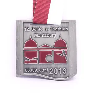 Concevez votre propre Logo 3D Gold Metal Award Marathon Running Sport Medal Breast Cancer Walk Color Run Medals With Lanyard