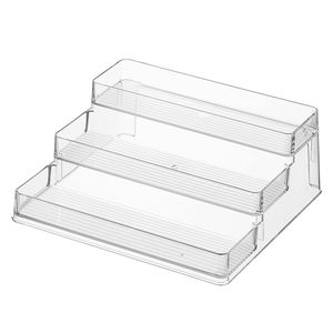 Household Kitchen Storage Rack Pantry Ladder <b>Shelf</b> Organizer Cabinet Holder <b>Acrylic</b> Clear 3 Tier Step Seasoning Spice Rack - Product Image 1
