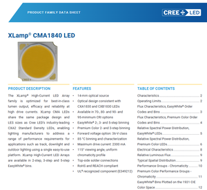 ครีส CMA1840-0000-000N0H0A40G xlamps CMA1840-34.7V LED cob สีขาว4000K 80CRI 38.2W 5595 LM dimmable รับประกัน3ปี - Product Image 2
