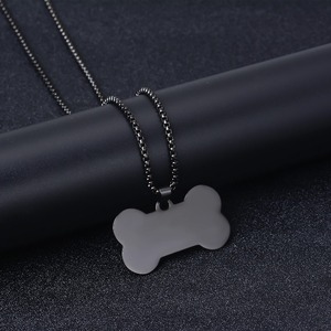 Collar con Colgante en Forma de Hueso de Acero Inoxidable, Joyería con Etiqueta en Blanco de Estilo Gótico, Accesorios de Moda para Hombres y Mujeres - Product Image 6