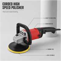Polisseuse rotative électrique filaire 220V à vitesse variable 1000 à 3000 tr/min, plateau de 180 mm pour peinture automobile et polisseuses métalliques