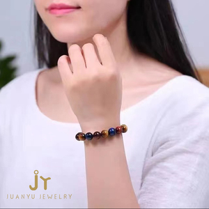 Bijoux fantaisie pierres précieuses pierre naturelle perlée hommes et femmes Bracelets <span class=keywords><strong>Bracelet</strong></span> oeil de tigre - Product Image 3