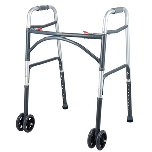 Marcheur pliant bariatrique à deux boutons standard adulte Rollator réglable facile en aluminium léger - Product Image 3