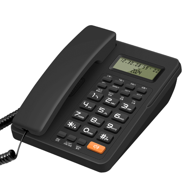 English Keypad Wired Phone Speakerphone Dialing Desktop Corded Telephone OEM Manufacturer Bulk Sale Landline Phone for Hotel