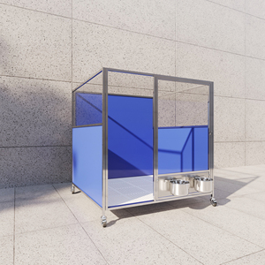 Caseta Resistente para Perros de Exterior, Jaula <span class=keywords><strong>Grande</strong></span> para Perros, Muebles de Acero Inoxidable para Mascotas, para Uso Comercial en Tiendas de Mascotas y Hoteles para Mascotas - Product Image 5