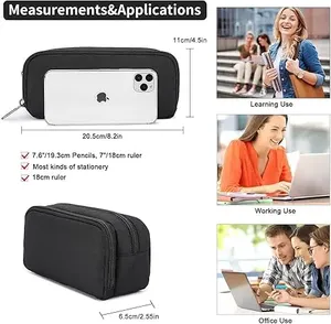 Trousse à crayons de grande capacité, fournitures de rentrée scolaire, pochette à crayons esthétique, sac à stylos, organisateur de papeterie de bureau multifonctionnel - Product Image 4