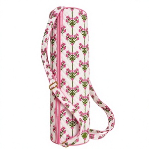 Sac de transport pour tapis de yoga en coton tissé de qualité supérieure avec bandoulière réglable, lavable, design moderne, motif imprimé, pour le fitness et les voyages - Product Image 4