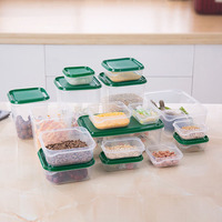 Ensemble de 17 bols de préparation de repas en plastique Hyri avec couvercles, boîtes de préparation de repas de différentes tailles, boîte de rangement transparente pour fruits