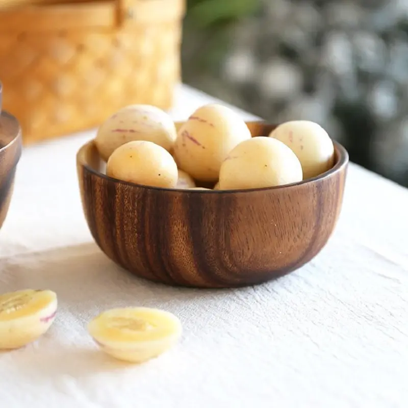 Toptan salata ahşap hizmet meyve gıda çorba makarna pirinç tatlı yemek takımı yumurta kabı büyük kase