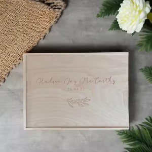 Customized Wooden Slide <strong>Box</strong> Personalized Baby Gift Newborn <strong>Memory</strong> <strong>Keepsake</strong> <strong>Box</strong> Wooden Souvenir Storage Container Photo Organizer - Product Image 3