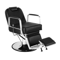 Vente directe d'usine, chaise de barbier noire robuste, certifiée qualité, chaise de salon de coiffure pour utilisation à domicile