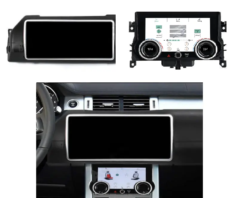 UPSZTEC Panel Iklim AC Layar 12.3 Inci, Pemutar DVD GPS Mobil Khusus Sistem Android untuk Land Rover Range Rover Evoque L551 L538