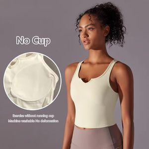 Débardeurs de sport côtelés pour femmes, à compression, confortables, à séchage rapide, rembourrés, pour le fitness et la course à pied, vente en gros d'été - Product Image 5