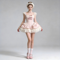Robe Lolita à col Peter Pan, à volants multicouches, costume de cosplay anime pour femmes