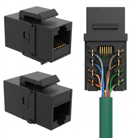 Conector Keystone Cat6 RJ45 UTP de 90 Grados, Negro, Sin Herramientas, Fácil de Instalar, Módulo Ethernet para PC, Hogar, Oficina, Centro de Datos