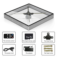 Ventilateur Holographique 3D LED Transparent Carré 42CM avec Application WIFI, Équipement Intelligent à Écran Partagé pour Publicité Holographique – Vente en Gros