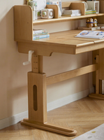 Bureau d'étude pour enfants réglable en hauteur avec manivelle traditionnelle en bois de hêtre massif, écologique, avec plateau inclinable