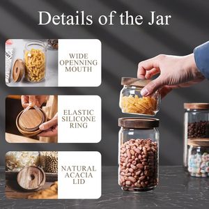 Eco-Friendly Glass <b>Storage</b> <b>Jars</b> with Lids Wholesale <b>Kitchen</b> Food Container Set <b>for</b> Spices and Food <b>Storage</b> - Product Image 3