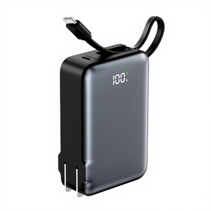 סוללת גיבוי ניידת בעיצוב חדש לשנת 2026 עם כבלי USB-C מובנים, 45 וואט, עיצוב יוקרתי לטיולים בחוץ - Product Image 2