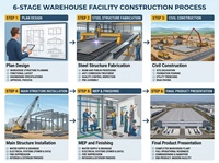 Bâtiment préfabriqué en acier économique pour entrepôts, hangars et abris de voiture