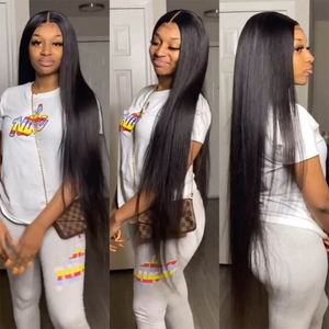 Bán Buôn Trinh Brazil Straight Human Hair Weave 13X4 Ren Phía Trước Pre Nhổ Tóc Tự Nhiên Bó Với Ren Phía Trước - Product Image 5
