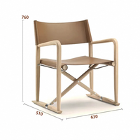 Chaise pliante d'extérieur en alliage d'aluminium pour hôtel, style villa nordique, imperméable, protection solaire, chaise de directeur haut de gamme en teck, usage commercial et camping