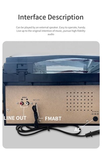 Tocadiscos de vinilo con altavoces externos, reproductor de CD, reproductor y grabador de casetes USB SD, radio - Product Image 6