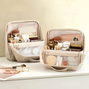 Bolsa de Maquillaje Vertical Personalizada con Logotipo para Mujer, Organizador de Cosméticos, Gran Capacidad, Impermeable, Portátil, Material PU - Product Image 1