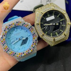 Hochwertiger Hip-Hop-Schmuck VVS Moissanit-Diamant Uhrengehäuse Iced Out Moissanit GA2100 DW6900 Uhren-Zubehör für Lünette - Product Image 3