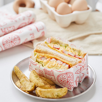 Papier d'emballage jetable résistant à l'huile Breakfats Sandwich emballage pour petit déjeuner collations gâteaux pain Hamburger emballage découpable