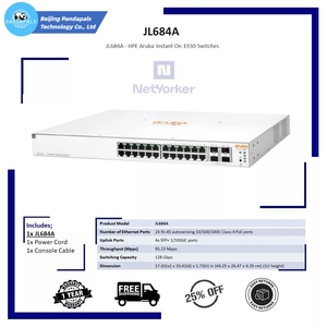 *Authentique* Commutateurs HPE <span class=keywords><strong>Aruba</strong></span> neufs d'origine JL684A JL684B L3 gérés 24 ports 10G POE SFP Gigabit Ethernet - Product Image 4