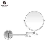 Extendable Rotatable Foldable Matt Black Wall Mounted Double-Sided 1X+3X Magnifying Eco-Friendly Durable Brass Stainless Steel