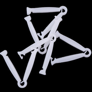 Piglet kabel umbilikal putih penjepit umbilikal 100 buah peralatan pertanian klip umbilikal putih sekali pakai hewan peliharaan - Product Image 4