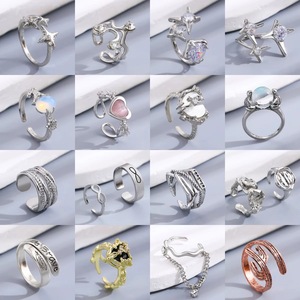 Set <span class=keywords><strong>di</strong></span> anelli in oro perla retrò, alla moda regalo con anello a farfalla, accessori per <span class=keywords><strong>gioielli</strong></span> in acciaio inossidabile - Product Image 3