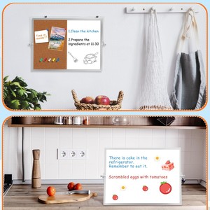 Lavagna magnetica doppia lavagna <span class=keywords><strong>con</strong></span> supporto cancellabile a secco per struttura in alluminio da scrivania - Product Image 6
