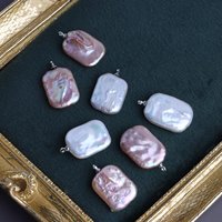 Perle baroque rectangulaire de 14*20mm, forme bloc, perle d'eau douce naturelle, haute brillance, perle irrégulière pour bijoux statement