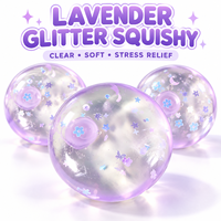Balle anti-stress artisanale souple à paillettes violet lavande Vaseline, jouet sensoriel