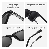 Lunettes de soleil en gros pour femmes, tendance, tendance, UV400, motif acétate, carrées, polarisées, lunettes de soleil pour hommes