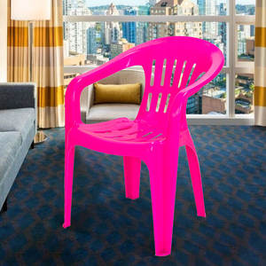 كرسي حديقة بلاستيكي عالي الجودة من البولي بروبيلين، كرسي بلاستيكي رخيص منخفض الظهر، كرسي بذراعين قابل للتكديس - Product Image 4