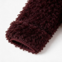 Cardigan en tricot bouclé shaggy de haute qualité pour femme, coupe oversize, avec col à revers, fermeture éclair, poignets et ourlet côtelés, coupe ample