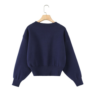 Casaco de Tricô Casual Feminino PB&ZA Primavera 2026, Nova Moda com Botões e Acabamento Canelado, Suéter Vintage de Manga Longa, Peça Superior Chique - Product Image 3