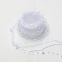 Ruban tissé à la main avec perles, ficelle pour emballer les bouquets floraux, matériaux d'emballage pour cadeaux et fleurs DIY pour les fleuristes