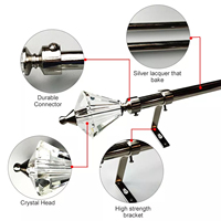 Ensembles de tringles à rideaux réglables de luxe en métal écologique, modernes, à double rail, avec accessoires de finition en cristal, personnalisables, vente en gros