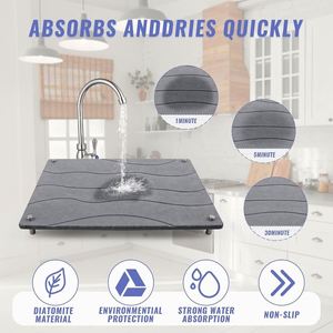 KATADY Custom Home Stone <b>Drying</b> <b>Mat</b> Diatomite Dish <b>Drying</b> <b>Mats</b> for <b>Kitchen</b> Counter Padded Dish <b>Drying</b> Stone - Product Image 2