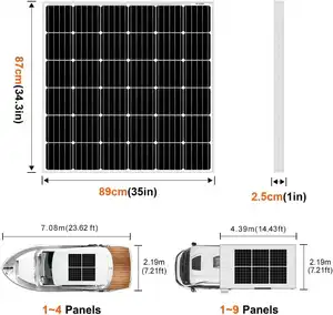 Vente en gros personnalisation OEM ODM 50W 18V 60W 70W 100W 120W 150W Chine énergie PV mono panneau solaire 100W