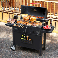 Grils de barbecue robustes sans fumée de haute qualité grand gril à charbon de bois chariot Barbecue fumeur rôtisserie Barbecue BBQ gril à charbon