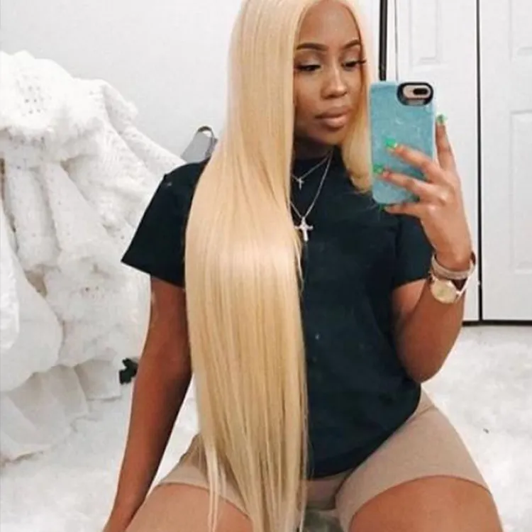 Brazilian 613 Blonde Full Lace Wig Human Hair 40 Inch 613 Virgin Hair Human Hair Lace Frontal Wig