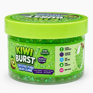 Slime Sunshine Tube bleu avec perles de verre, super extensible, croustillant, amusant pour les enfants de 8 à 13 ans, pâte à modeler et slime unisexe - Product Image 3