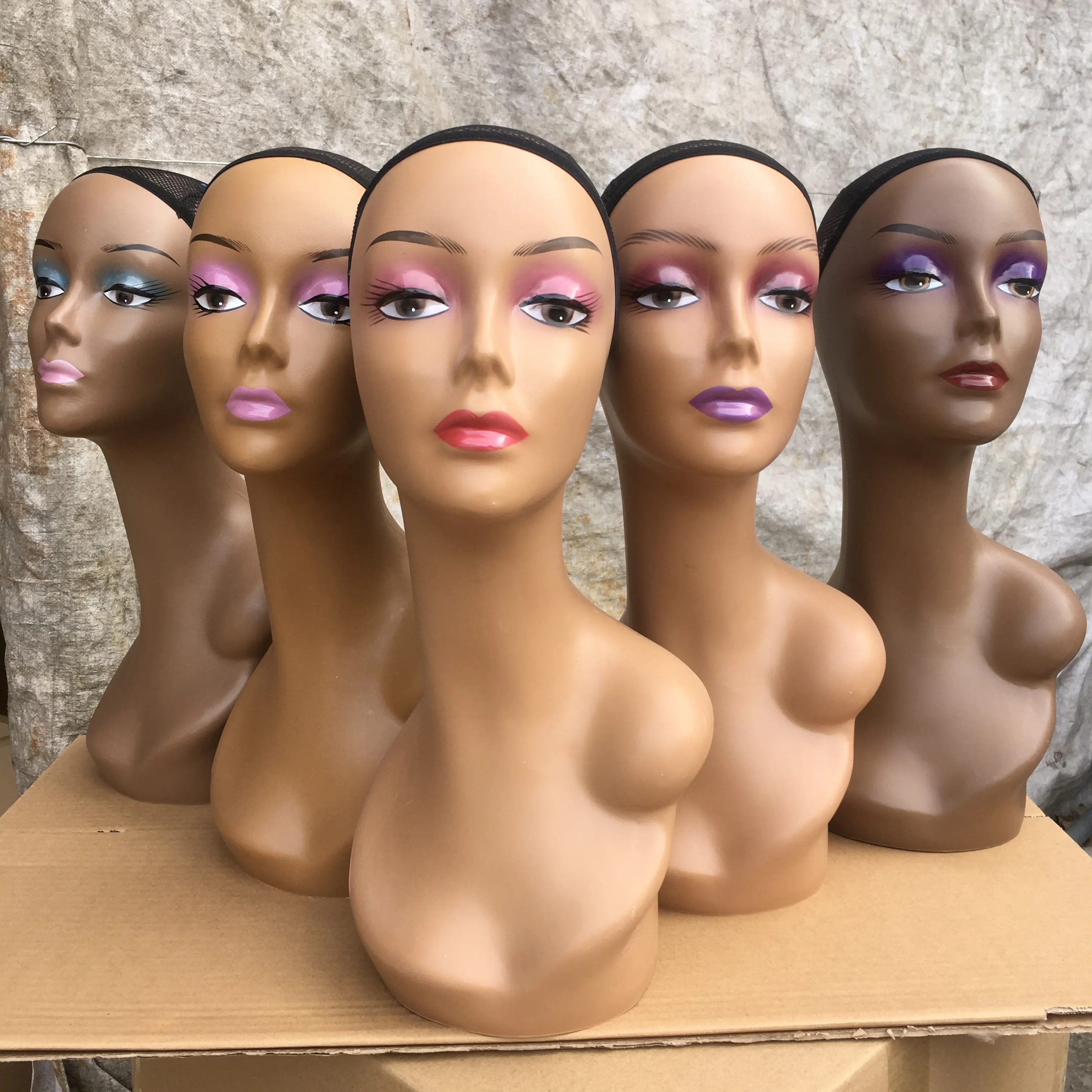 Wholesale Customize Makeup wig mannequin with shoulder mannequin for wig display mannequin head